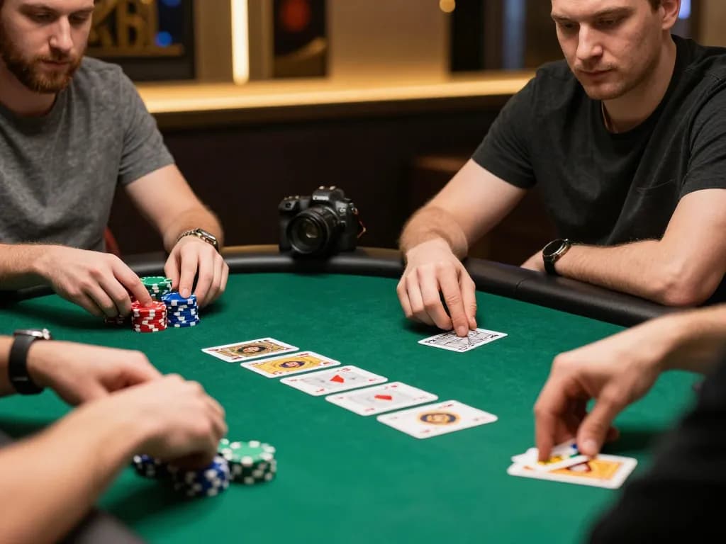 Engaged players showcase strategic gameplay at dh88 poker table during a high-stakes game.