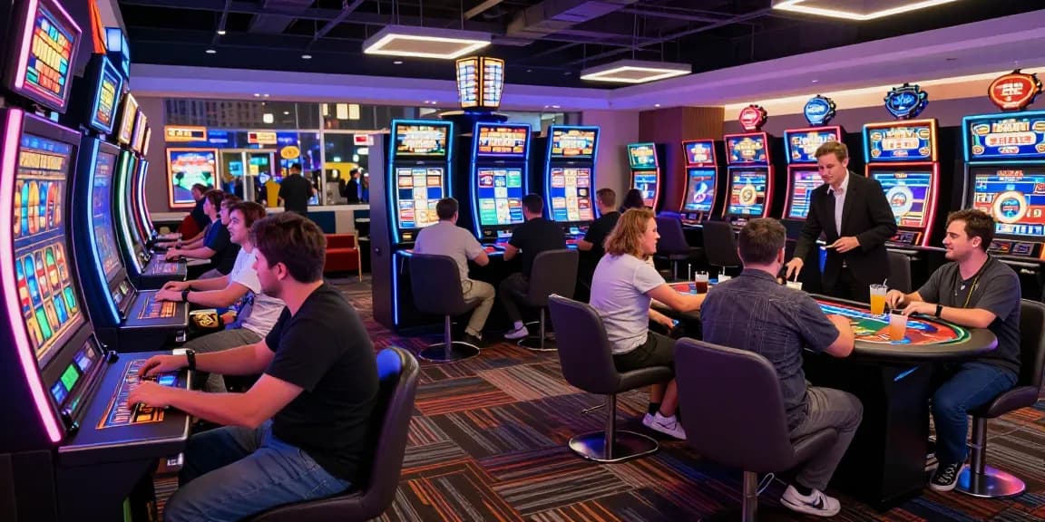 Experience the electrifying atmosphere of credit card casinos like https://thebls.org.uk with engaged players and vibrant gaming stations.