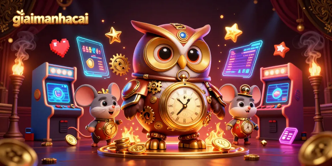 Experience gambling excitement with giaimanhacai featuring a time-traveler owl and 3D arcade elements.