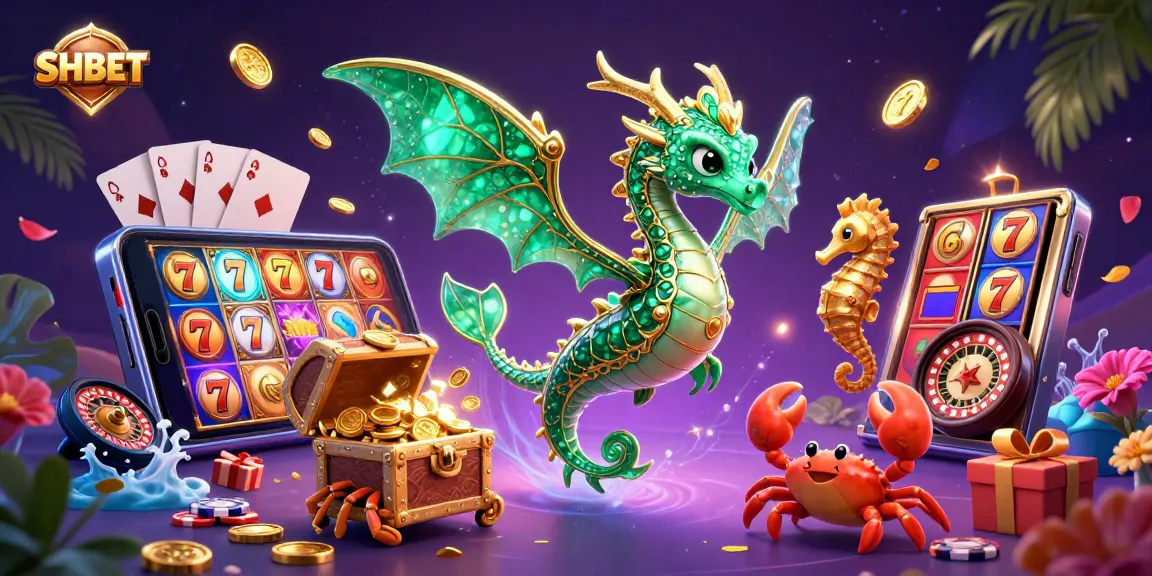 Engage in thrilling gaming adventures with SH BET featuring vibrant slot reels and dazzling treasures.