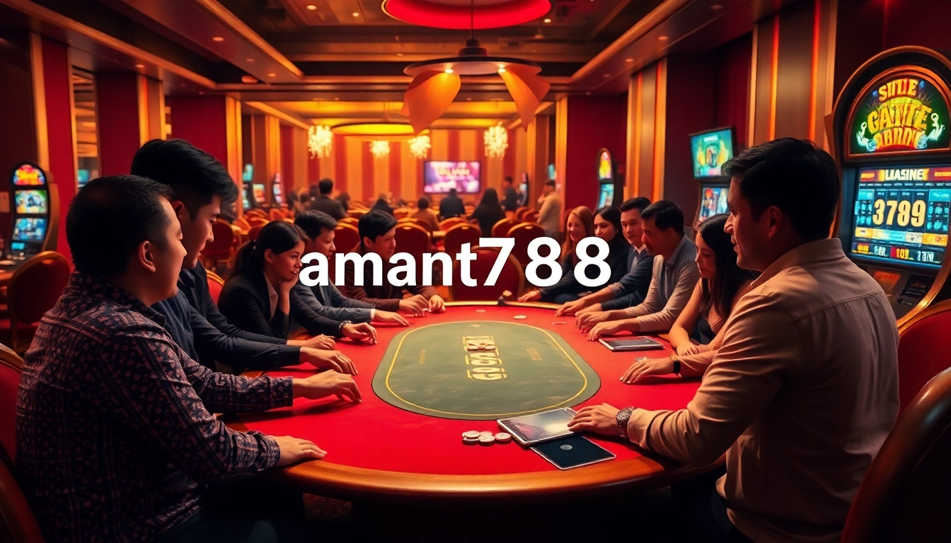 Terlibat dengan aman788 slot gacor di meja kasino yang vibrant dipenuhi chip dan pemain yang bersemangat.