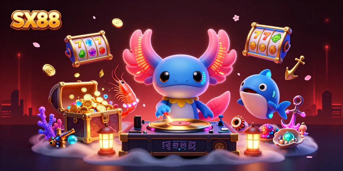Engage in exciting SX88 casino action with a vibrant underwater DJ scene full of dynamic game elements.