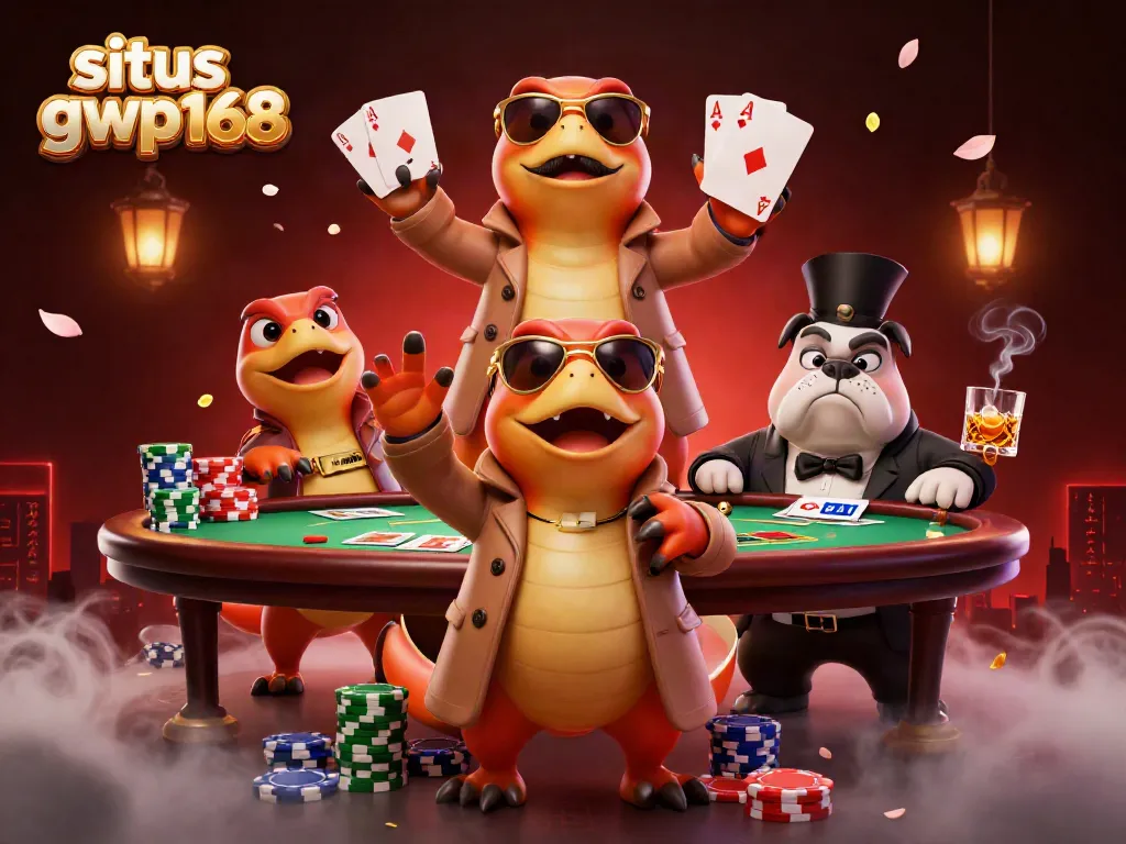 Menghadirkan pengalaman judi di situs gwp168 dengan raptor dan bulldog di aula kasino.