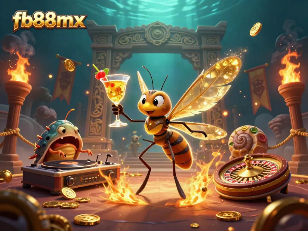 Engage with casino excitement at fb88mx featuring unique characters in a vibrant scene.