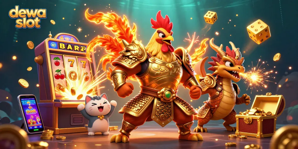 Permainan dewa slot dengan ayam pejuang dan naga di mesin slot Jackpot