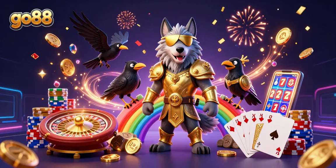 Enjoy thrilling gaming moments with go88's exciting casino scene featuring Odin and his ravens.