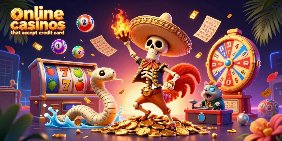 Experience the thrill at online casinos that accept credit card with vibrant characters and game elements.