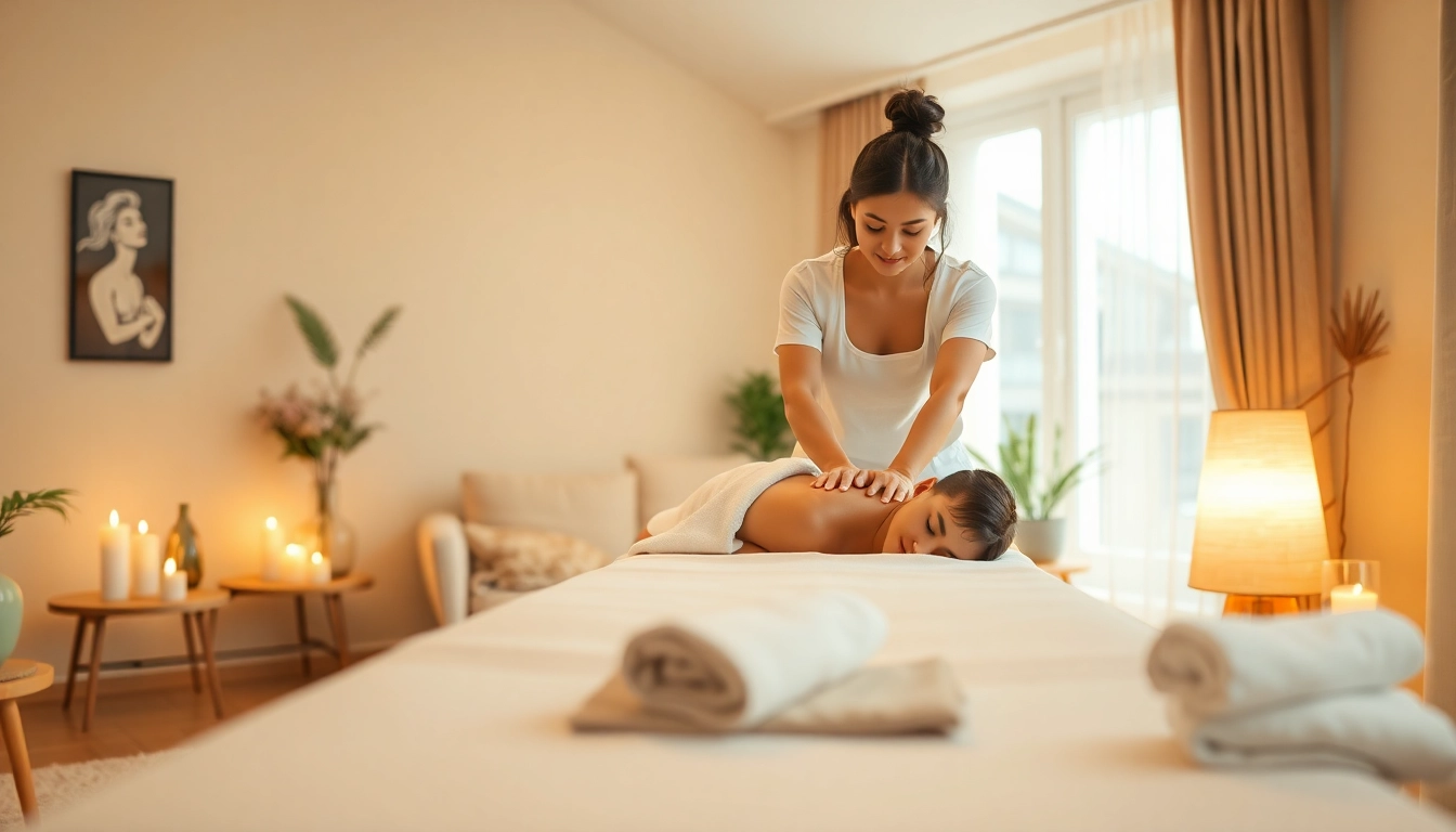 Engaging 평택출장마사지 scene with a skilled therapist providing a tranquil home massage environment.