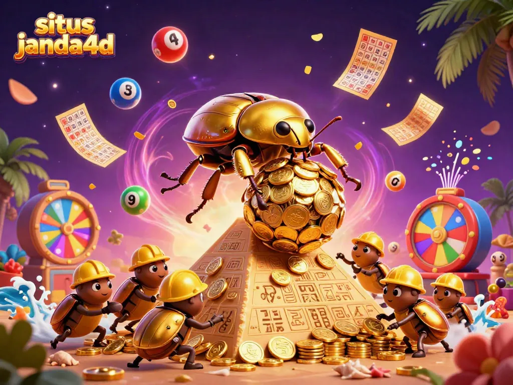 Gambarlah situs janda4d dengan simbol-simbol kasino yang menarik dan elemen permainan berwarna-warni.