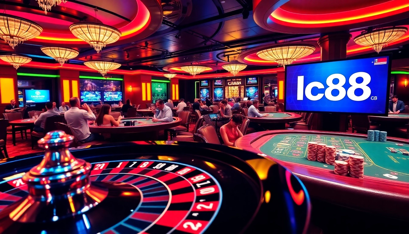 Engaging in games at a vibrant casino while utilizing lc88 đăng nhập for seamless online gambling.