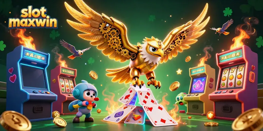Experience thrilling wins with the slot maxwin in a vibrant 3D casino illustration.