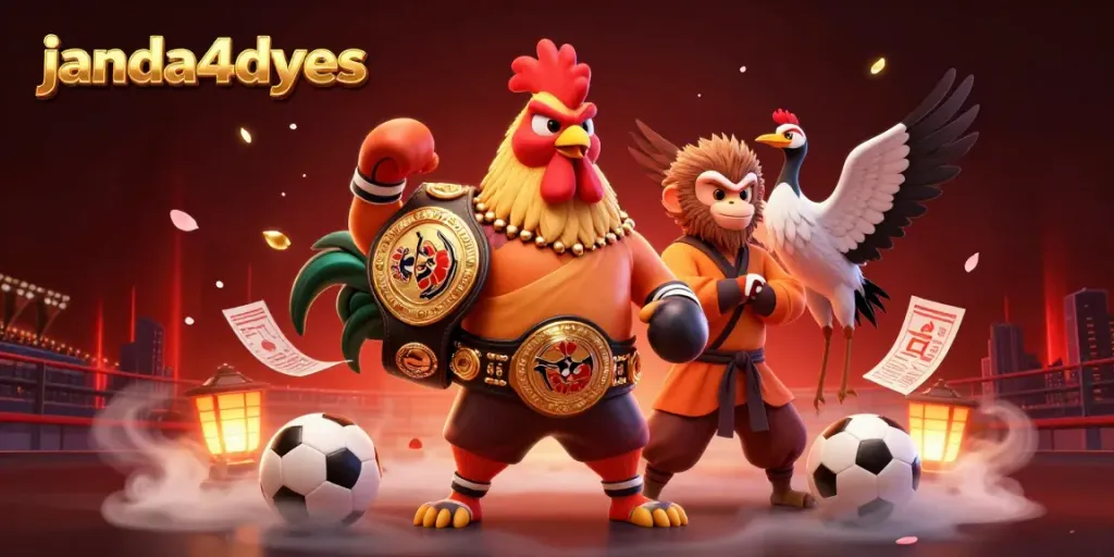 JANDA4DYES hadirkan aksi menegangkan di arena taruhan olahraga dengan karakter kung fu dan elemen perjudian.
