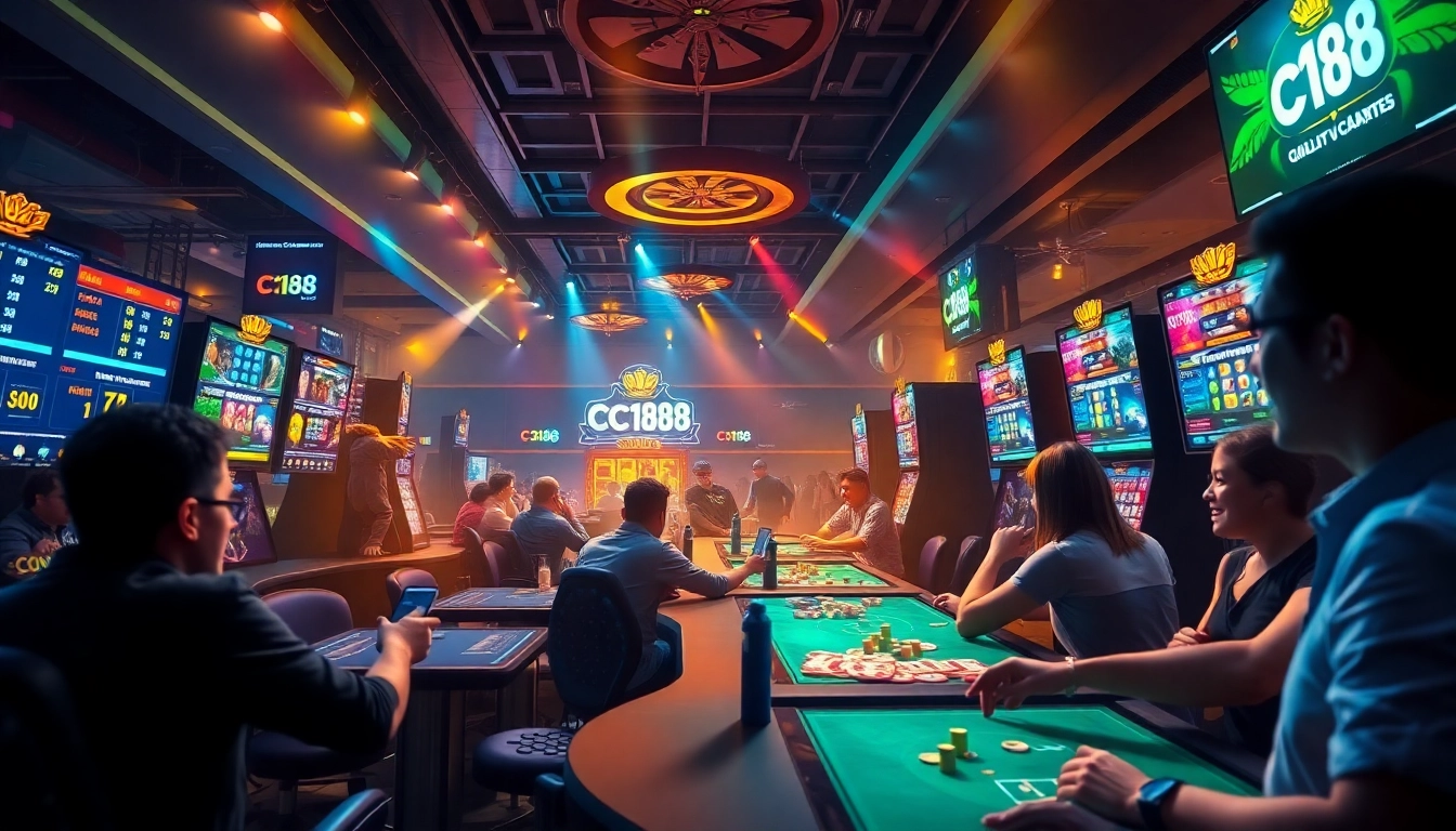 C168 online casino gaming scene showcasing dynamic players and vibrant atmosphere.