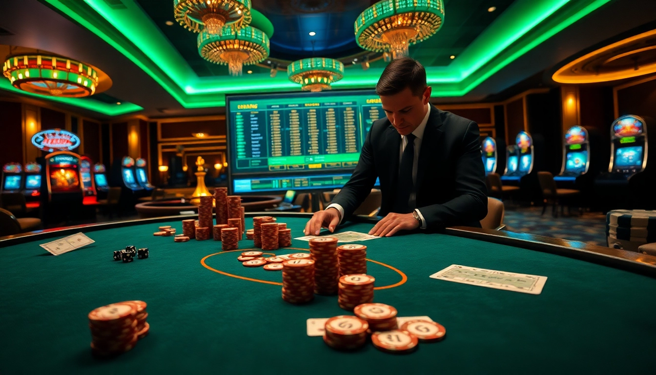 79king-comprehensive betting scene with casino table, chips, cards, and digital interface