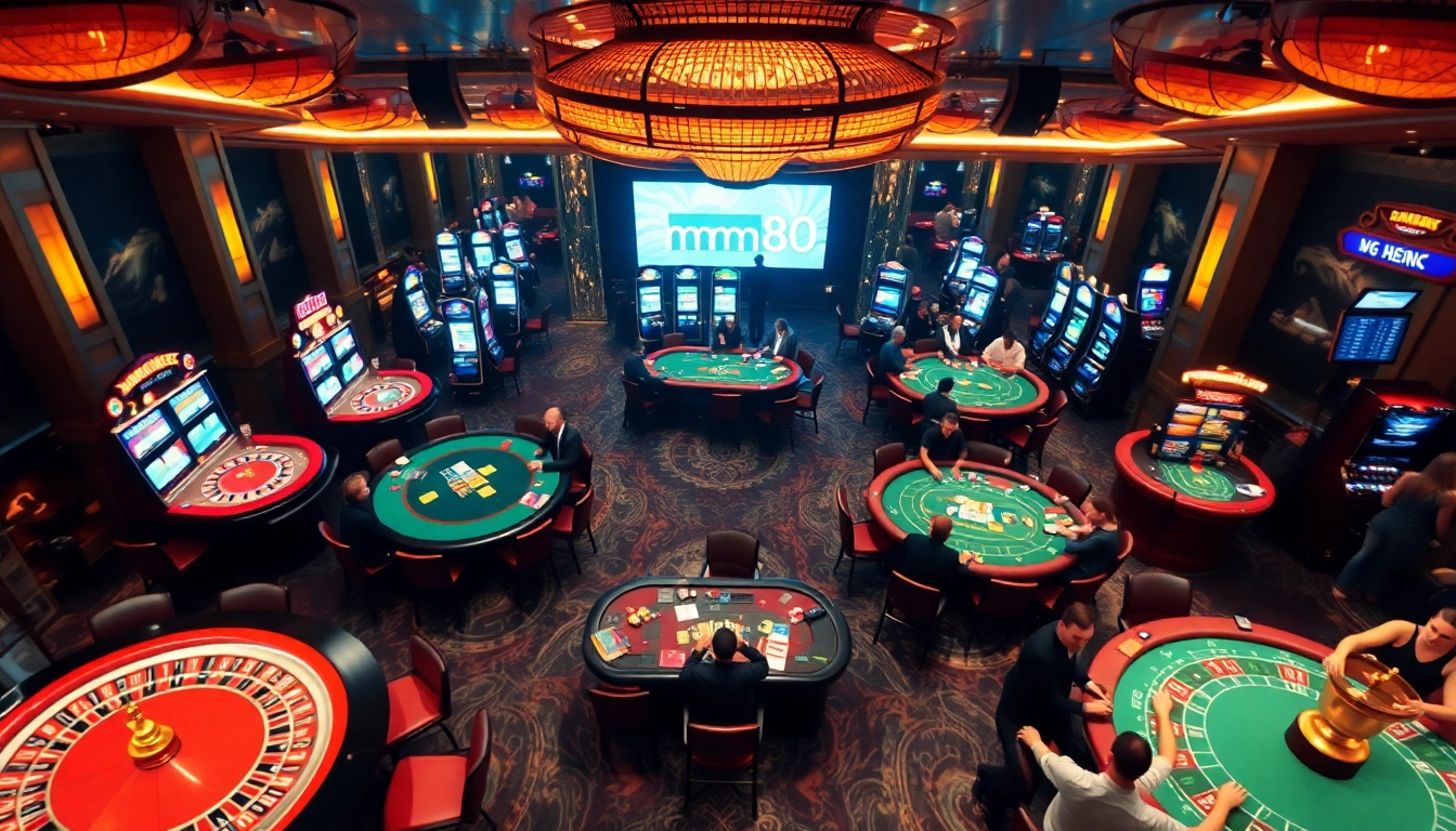 Experience thrilling gaming action at mm88 with vibrant casino tables and engaging players.