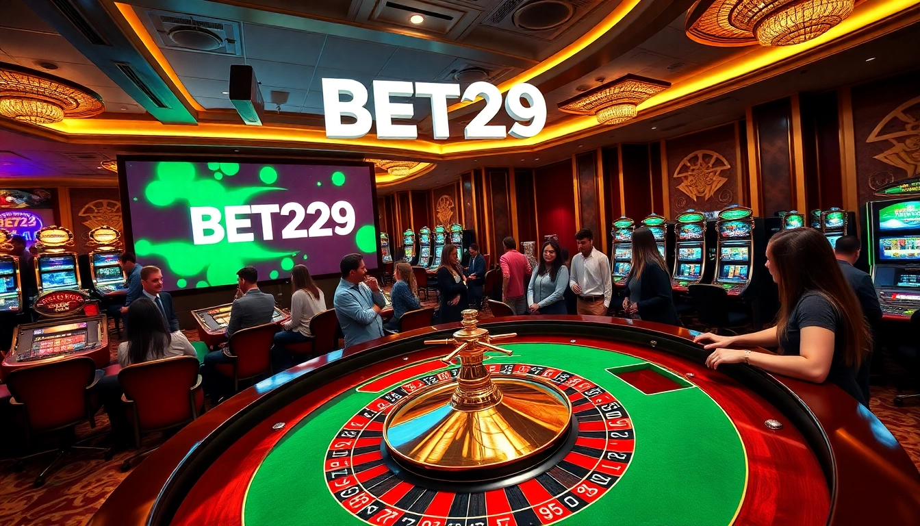 Players enjoying roulette and slots at the luxurious BET29 casino experience.