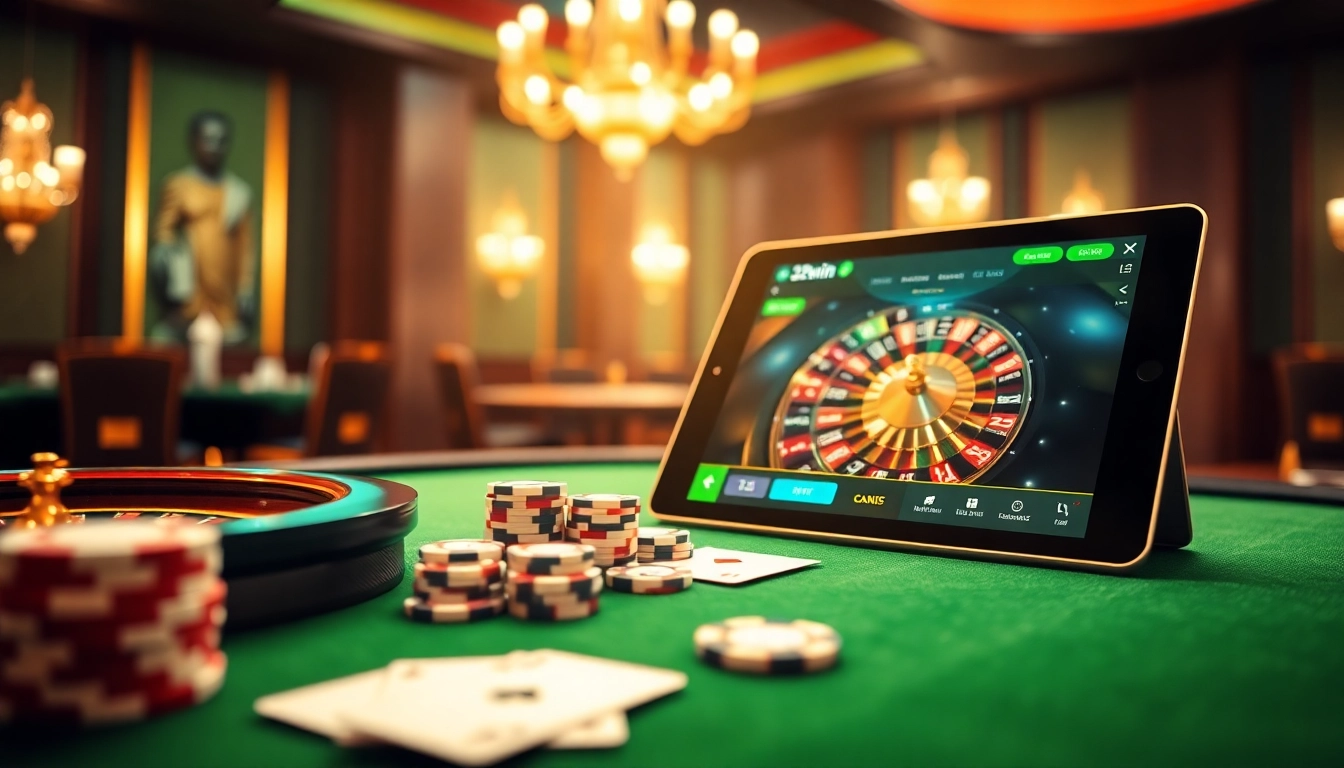 Experience the thrill of 32win with casino tables, chips, and vibrant gameplay.