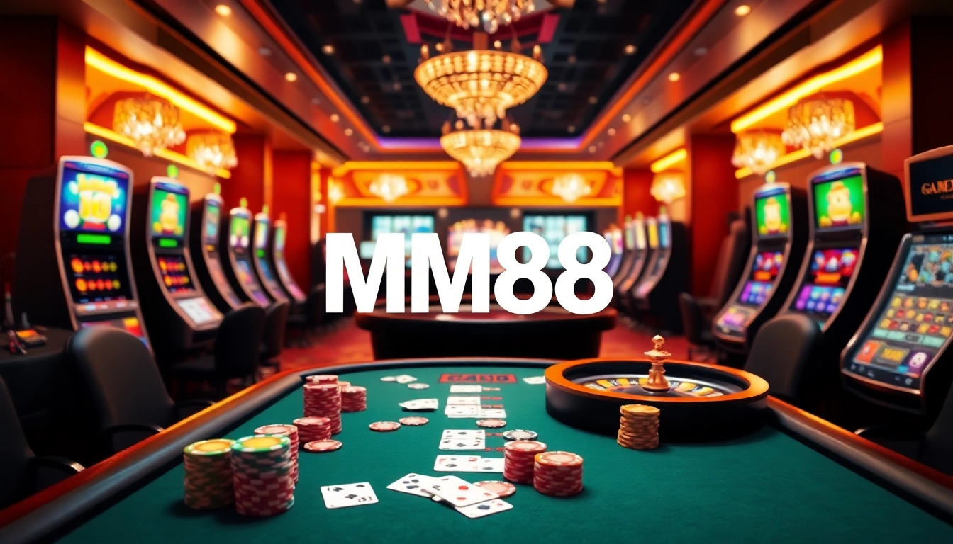 Experience thrilling gameplay at MM88 with vibrant casino tables and engaging slot machines.