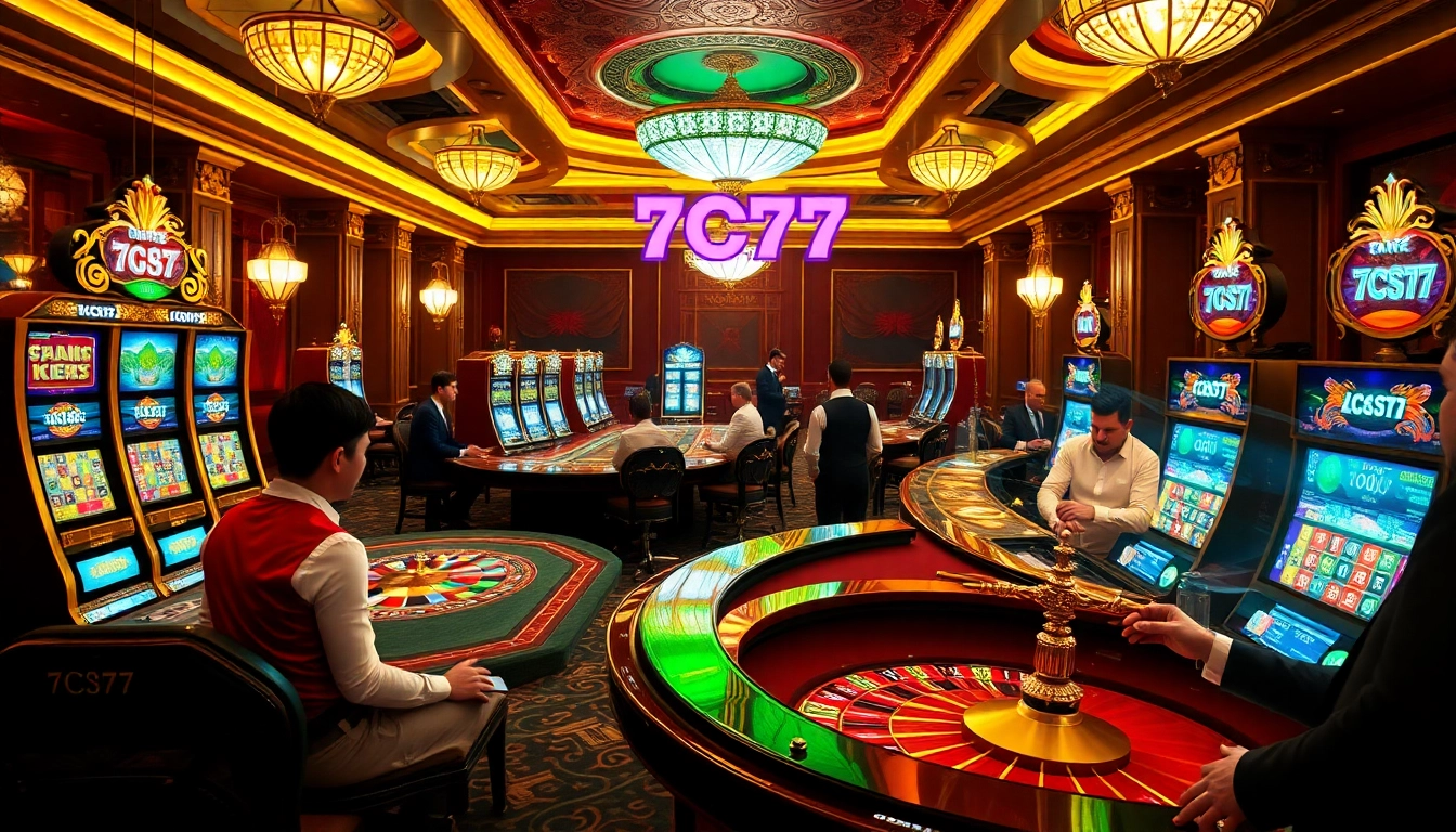 Engaging at the 7C77 casino tables for a thrilling gambling experience.
