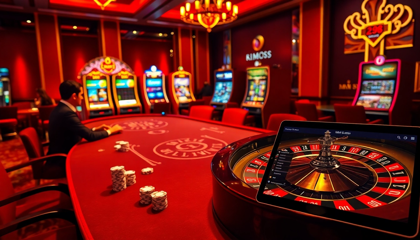 Experience thrilling gameplay at MM 88 with vibrant casino tables and dazzling slot machines.