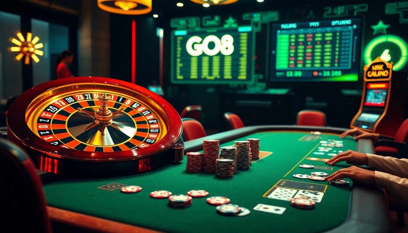 Experience the excitement of gaming at GO8 with dynamic slot machines, poker tables, and roulette wheels.