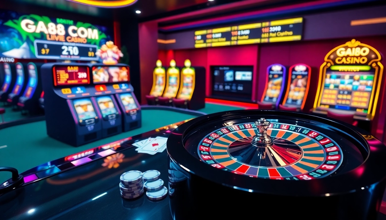 Enjoy thrilling gaming experiences at GK88.COM with vibrant online casino visuals, roulette, and poker.