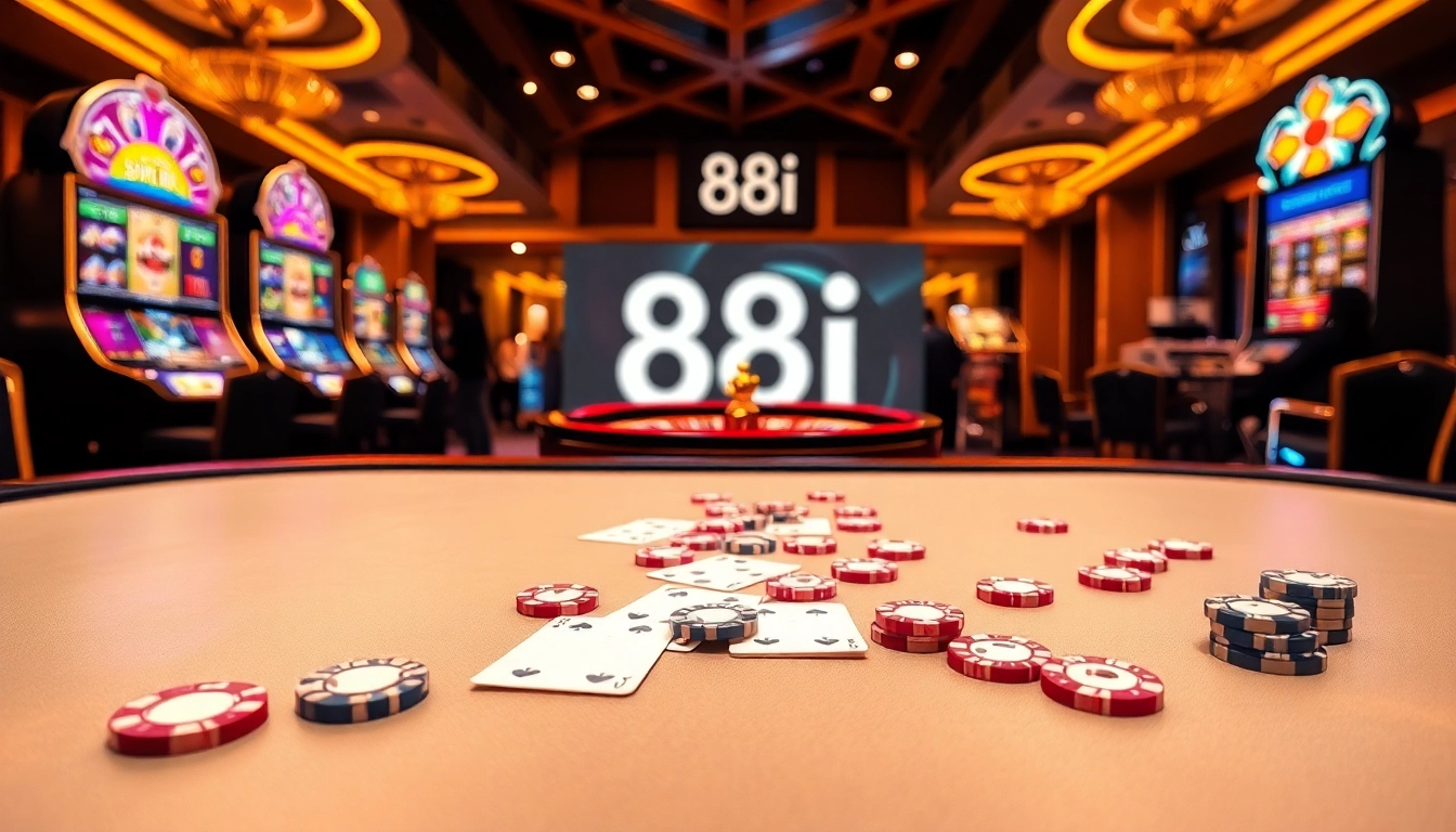 Experience the thrill of gambling at 88i with luxurious casino visuals and exciting game elements.