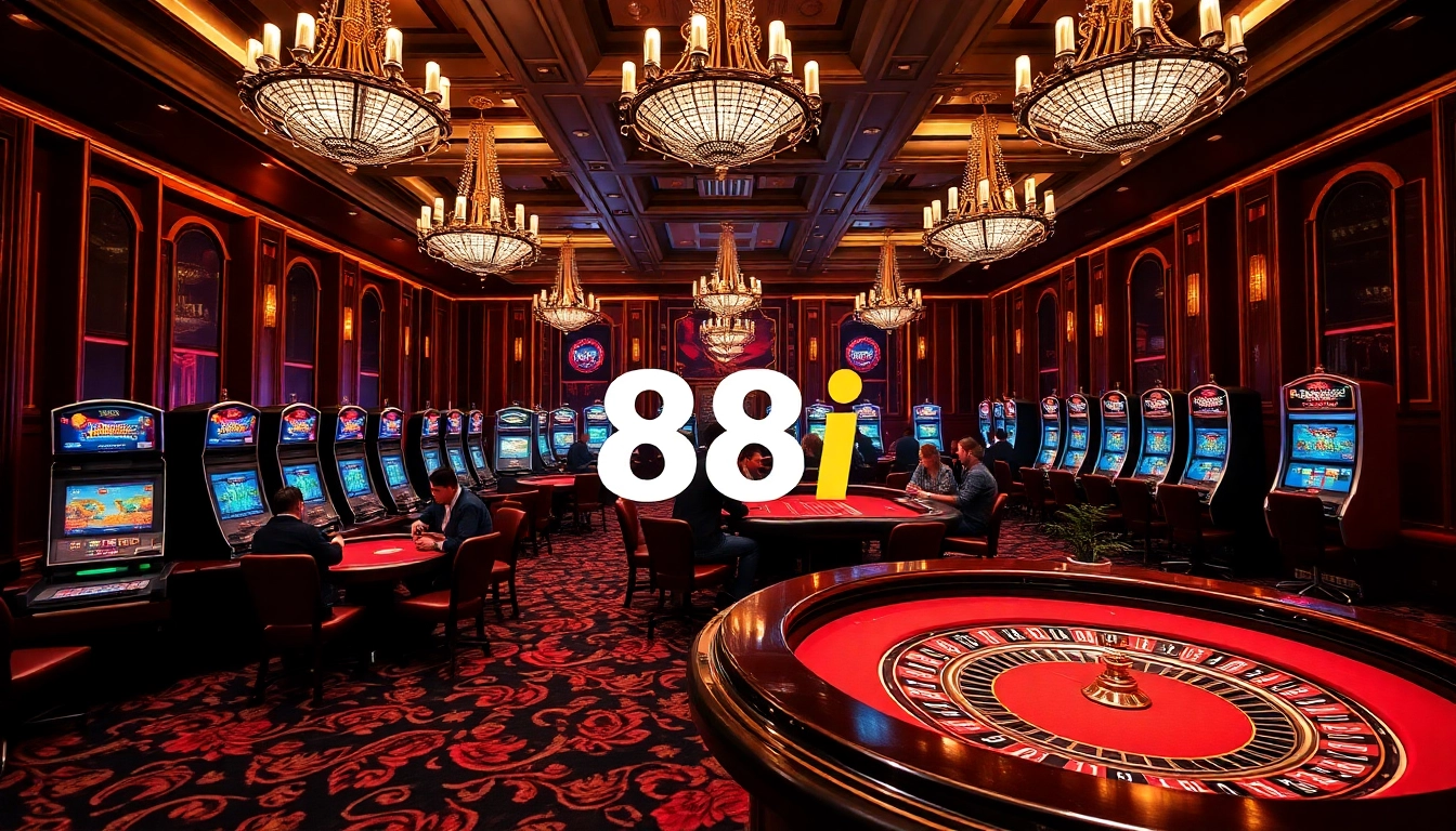 Experience the excitement of 88i casino with vibrant poker tables and dazzling slot machines.