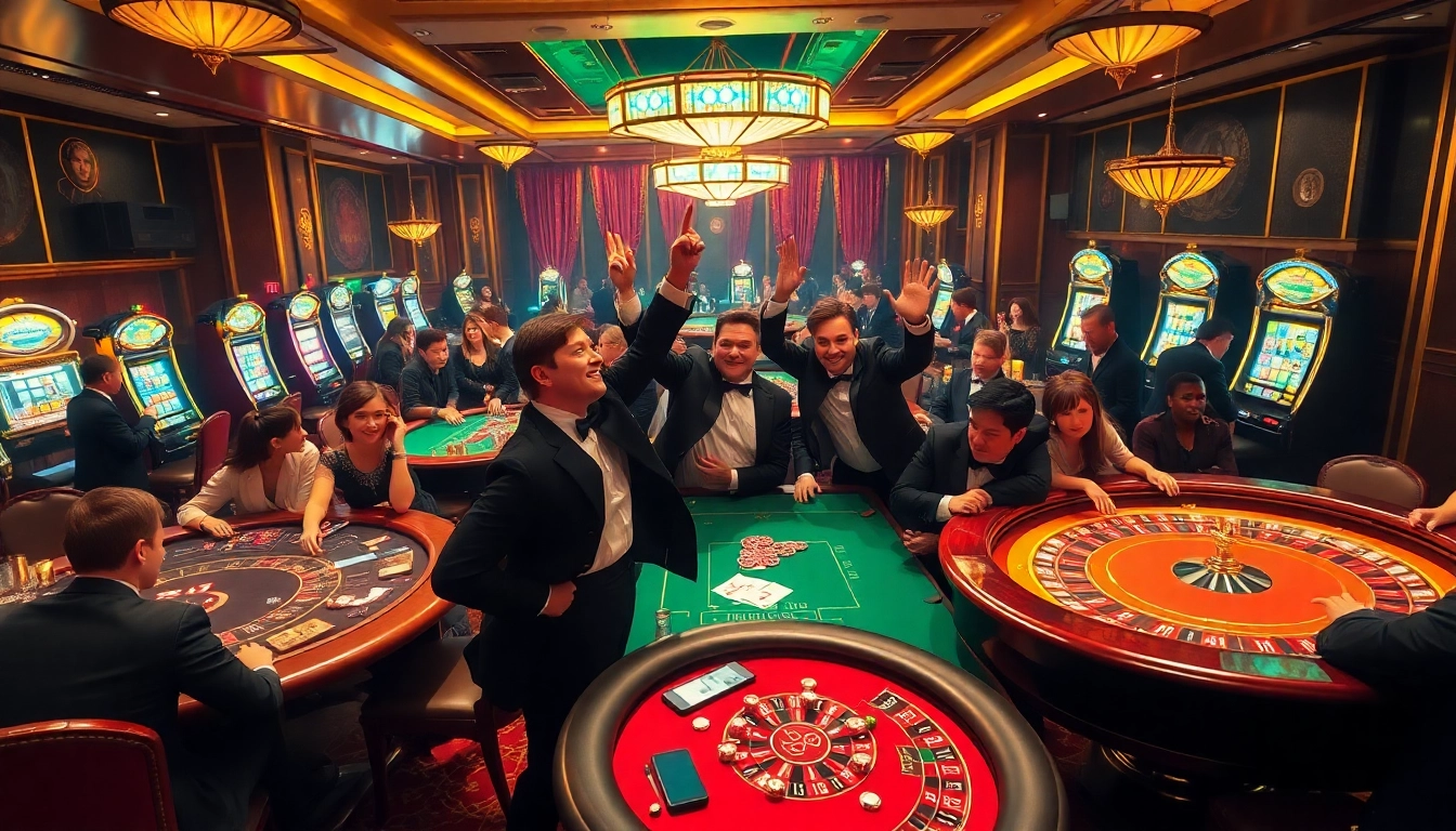Experience the thrill of Stake סוכן in a luxurious casino environment with vibrant gaming tables and players.