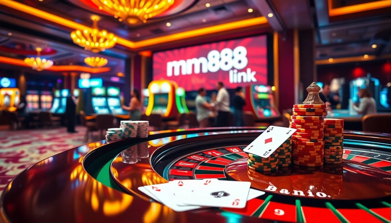 Experience the thrill at MM88 link with glamorous casinos showcasing vibrant games and winning moments.