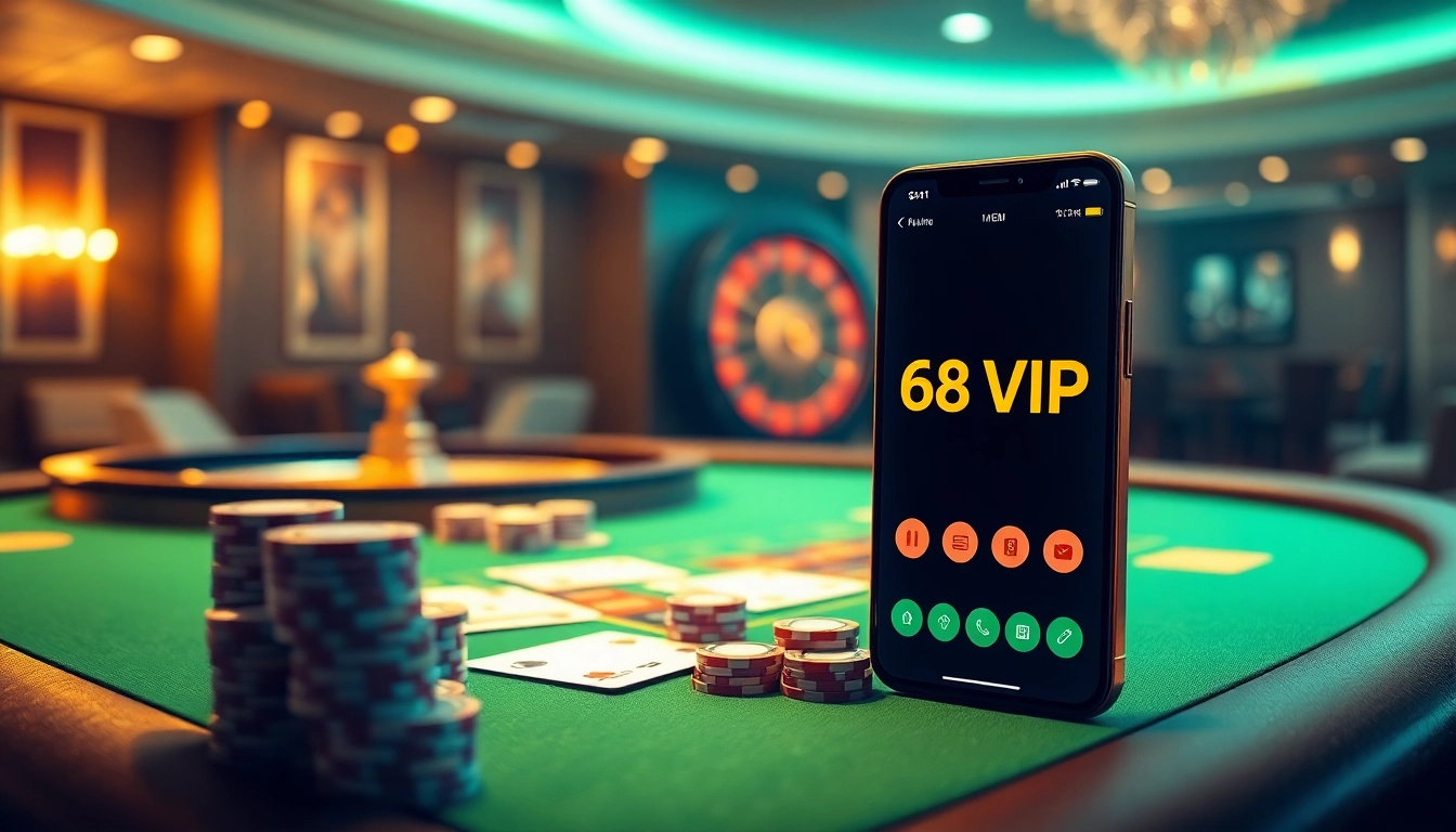 Experience the thrill of 68VIP casino gaming with luxurious setups and a modern betting interface.