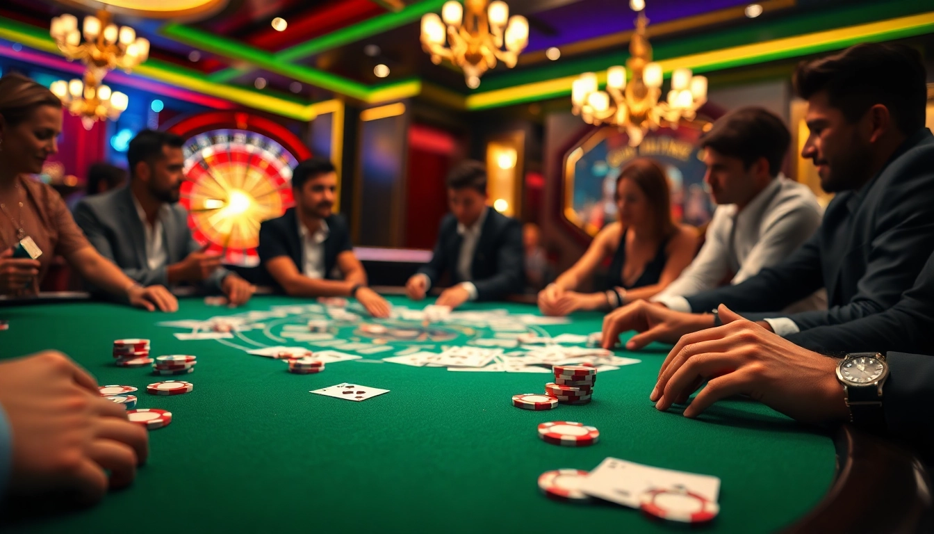 Experience thrilling gameplay at SOIBET with vibrant poker scenes featuring high-stakes action.