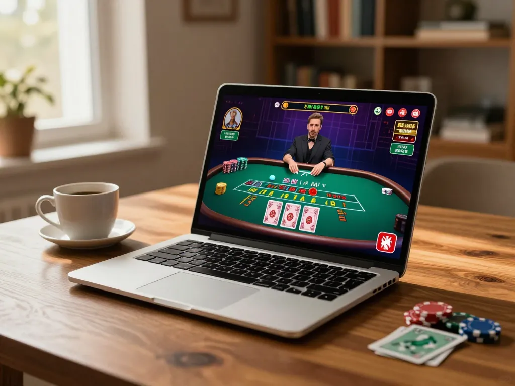 Engage with Trang chủ ok8386 through thrilling online blackjack gameplay at home, showcasing immersive gaming experience.