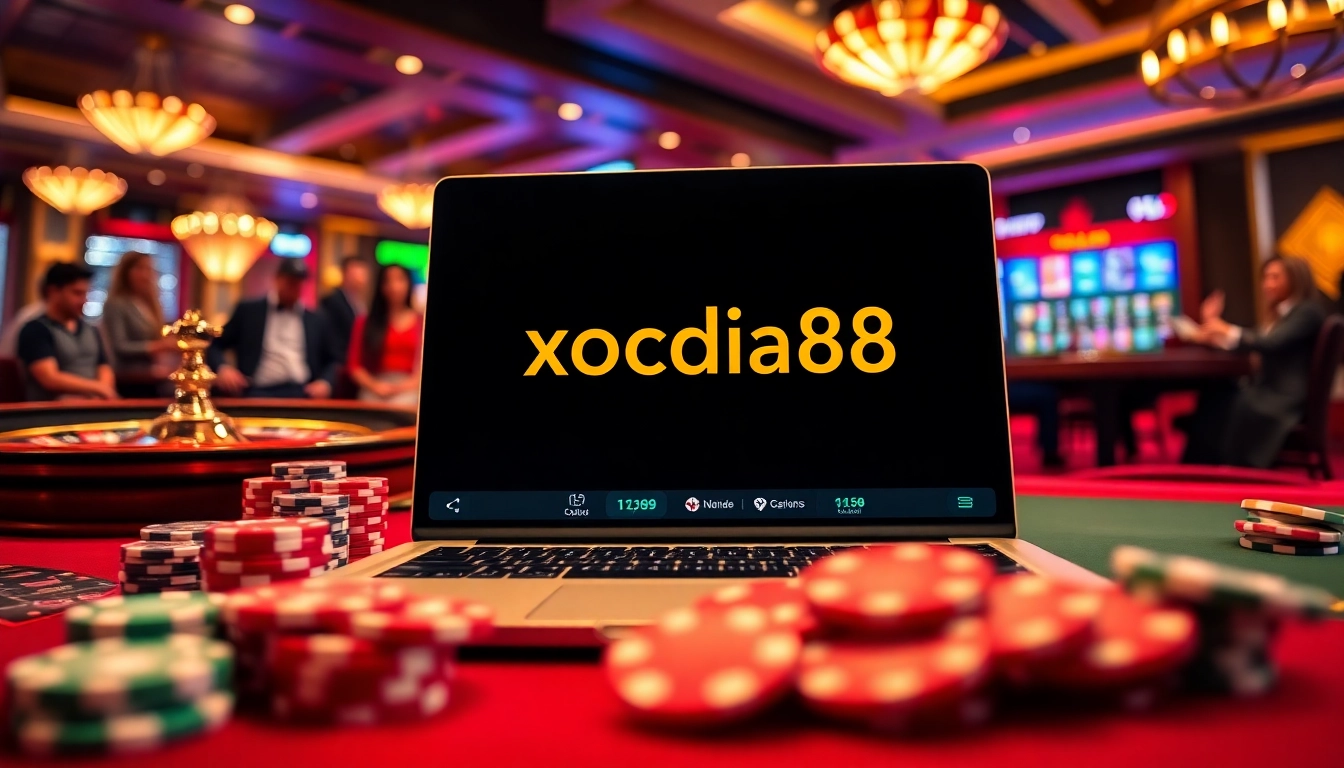 Xocdia88 showcases an online casino environment filled with engaging games and vibrant visuals.