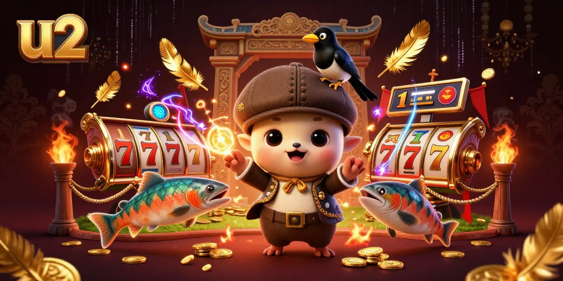 u2 engages in exciting slot action with themed elements and playful characters in a vibrant casino atmosphere