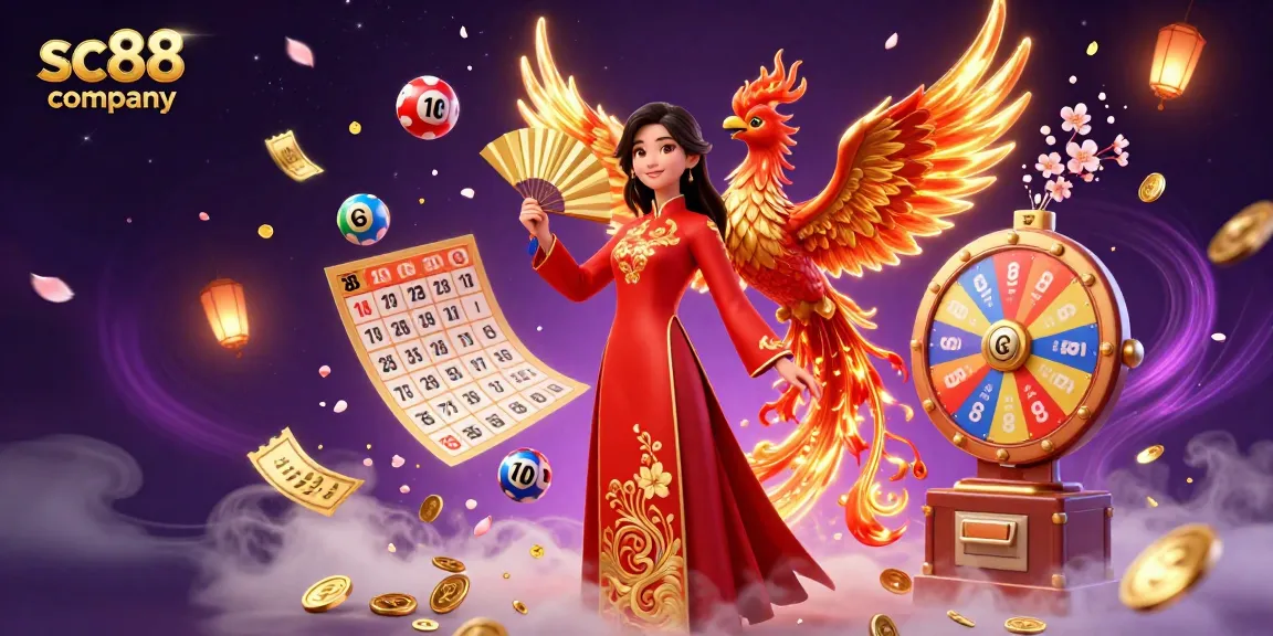 Experience the excitement of sc88 company with vibrant lottery elements and a stunning illustration.