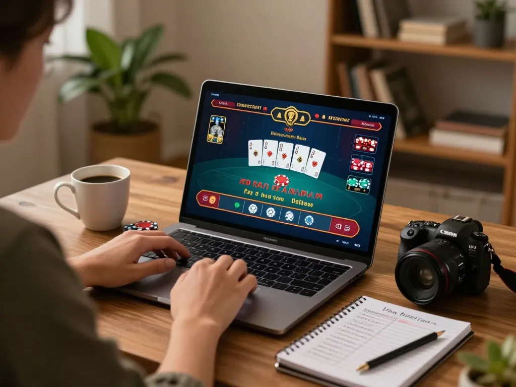 Player immerses in LC88 live dealer game while strategizing with notes and coffee.