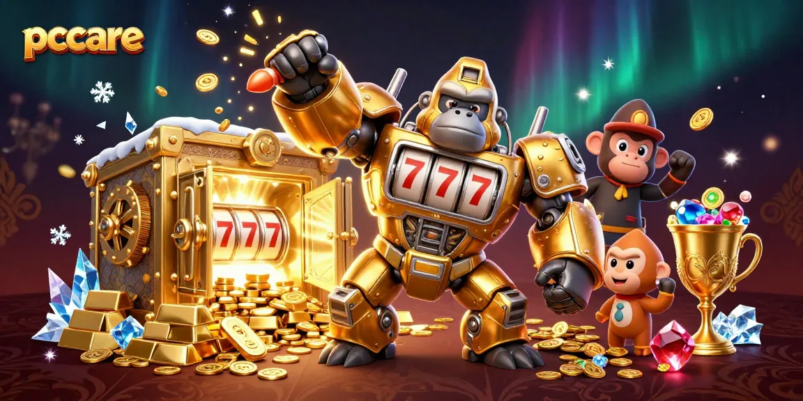Experience the thrilling adventure of pccare in 3D casino gaming with a dynamic golden gorilla mech!