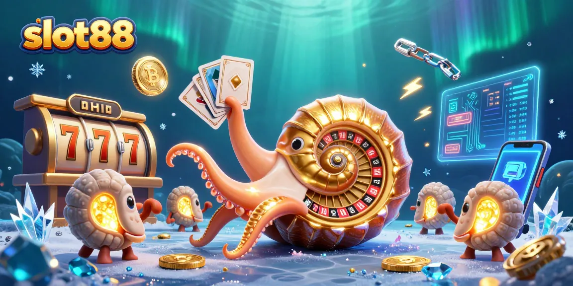 Play exciting slot88 games with powerful jackpots in this vibrant 3D casino scene.